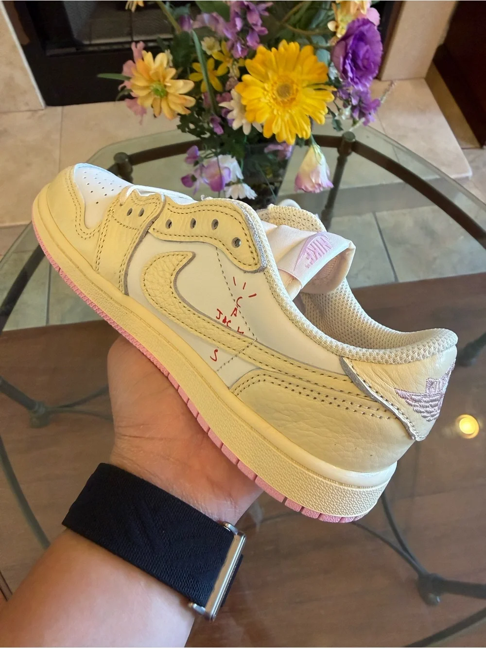 Travis Scott x Jordan 1 Low Shy Pink Ps 3Y
